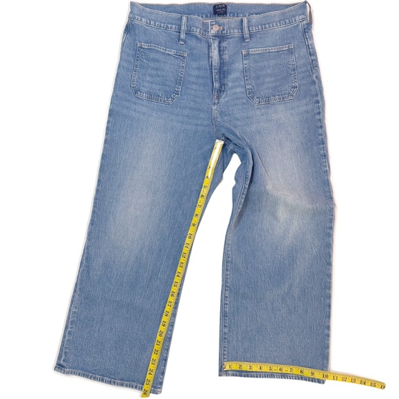 J. Crew Factory Cropped Wide-Leg Patch-Pocket Jean in All-Day Stretch Size 32 - Picture 5 of 9